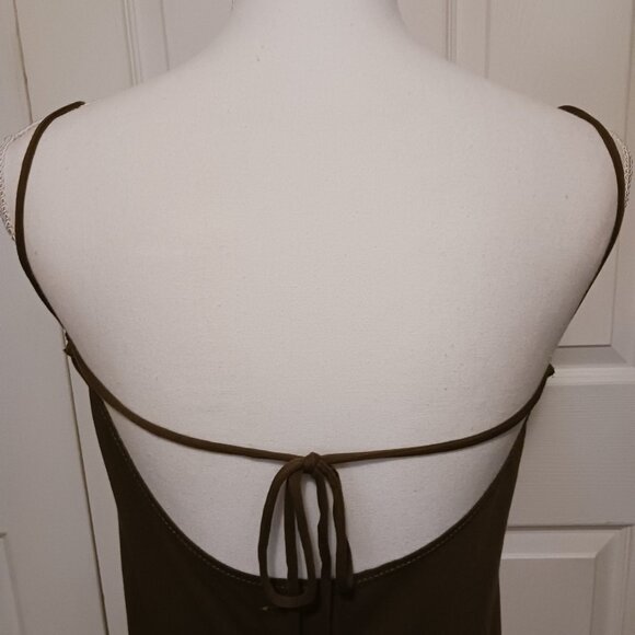 NEW‎ Chaser Women's Military Green Cotton Strappy Tie Back Tank Top XS - Picture 7 of 13